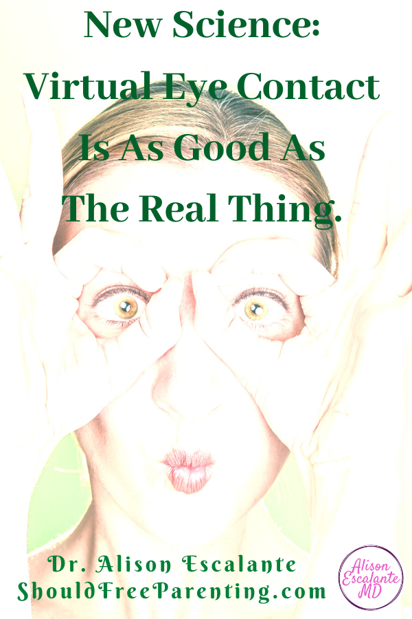 Scientists have studied eye contact and they found that the right kind of virtual eye contact is as good as the real thing. That means it helps us feel connected and sends the right message to our nervous system. Especially during the loneliness of COVID-19, this is something we all need. Read about how to do virtual eye contact in the way that actually works. #COVID19 #research #loneliness #wellbeing #mentalhealthtips